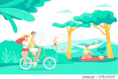 Summer vacation concept flat design illustration 014 Summer vacation concept flat design illustration 014 57614525
