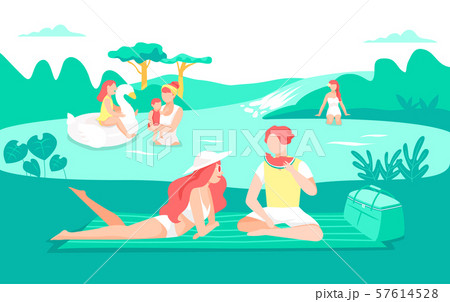Summer vacation concept flat design illustration 013 57614528