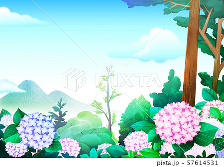 Beautiful Nature Landscape In Summer Season のイラスト素材