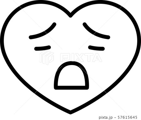 ハート型 恋愛 顔アイコン 表情 感情表現 シンプル イラストのイラスト素材