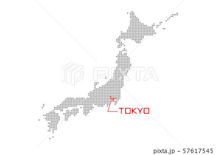 日本地図の中の東京 日本の拠点 東京のイラスト素材