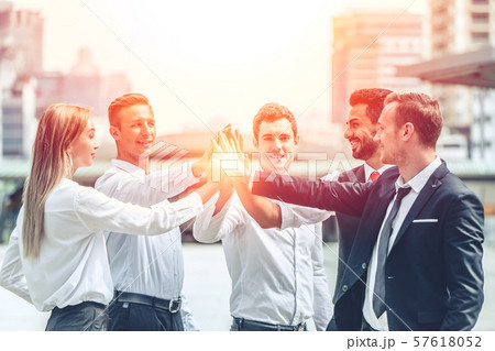 business people working together join hand for 57618052