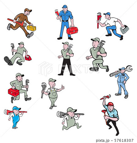 Plumber Cartoon Set 57618307