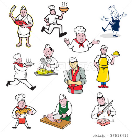 Food Worker Cartoon Set 57618415