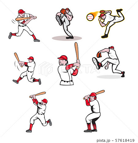 Baseball Sport Mascot Cartoon Set Baseball Sport Mascot Cartoon Set 57618419