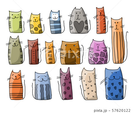 Funny cats collection, sketch for your design 57620122