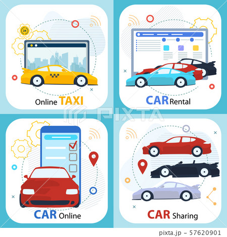 Car Sharing, Rental Service, Orfdering Online. 57620901