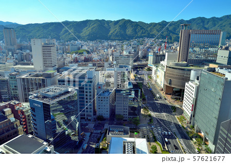 神戸市役所展望ロビーからの眺め、六甲山系、三ノ宮駅 神戸市役所展望ロビーからの眺め、六甲山系、三ノ宮駅 57621677