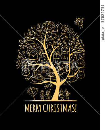 Christmas tree, sketch for your design 57622751