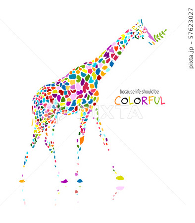 Colorful giraffe, sketch for your design 57623027