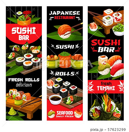 Sushi rolls, Japanese restaurant cuisine menu Sushi rolls, Japanese restaurant cuisine menu 57623299