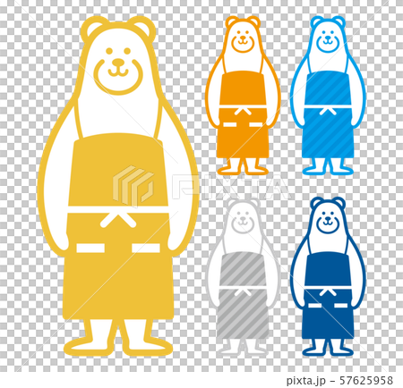 シロクマのエプロンイメージのイラスト 57625958