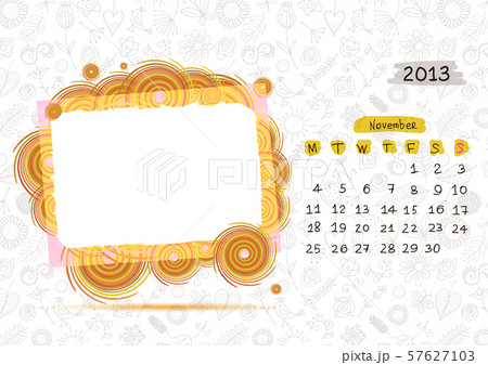 Vector calendar 2013, november. Frame with place for your text or photo Vector calendar 2013, november. Frame with place for your text or photo 57627103