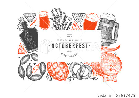 Octoberfest banner. Vector hand drawn 57627478