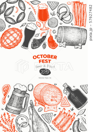 Octoberfest banner. Vector hand drawn 57627482