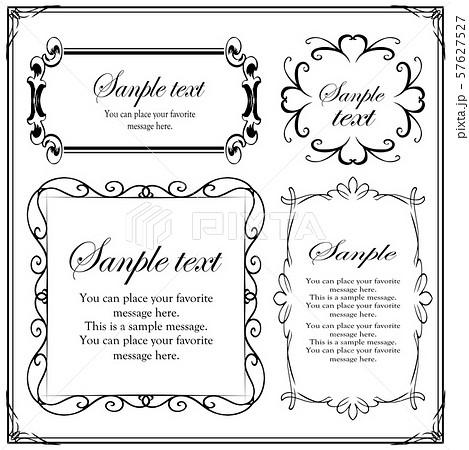 周年イベントやお祝い事などで使いやすいゴージャスでアンティーク調のフレームデザインのイラスト素材