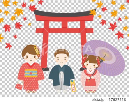 七五三　男の子と女の子 57627558