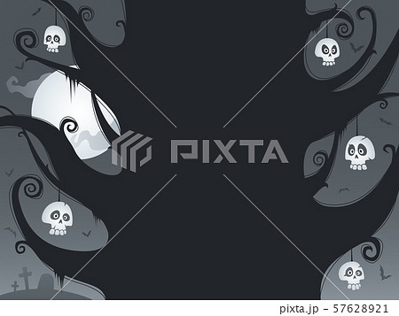 Scary Halloween night with wide empty space. Scary Halloween night with wide empty space. 57628921