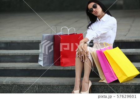 Perfect model in fashionable clothes 57629601