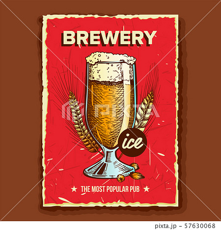 Foamy Beer Glass Brewery Advertising Banner Vector 57630068