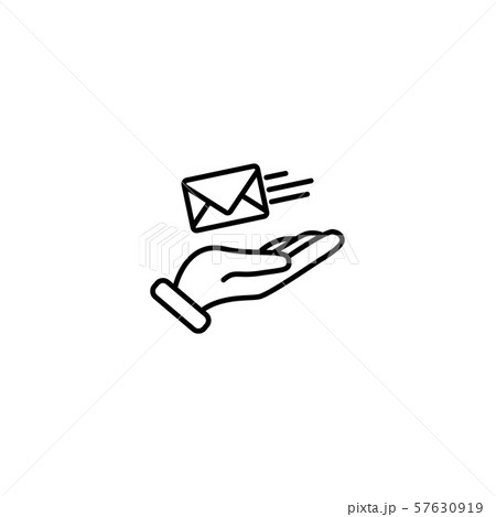 Web line icon. E-mail (letter) in hand Web line icon. E-mail (letter) in hand 57630919
