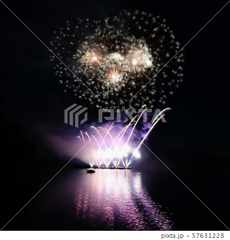 International competition of fireworks over the water. International competition of fireworks over the water. 57631228