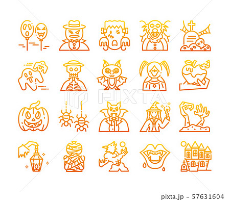 Halloween gradient icon set, vector and illustration Halloween gradient icon set, vector and illustration 57631604