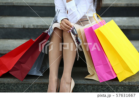 Model with packages on steps Model with packages on steps 57631667