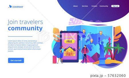 Hospitality and travel clubs concept landing page Hospitality and travel clubs concept landing page 57632060