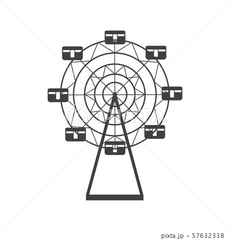 Ferris wheel silhouette icon, round carousel, the concept of entertainment. Ferris wheel silhouette icon, round carousel, the concept of entertainment. 57632338