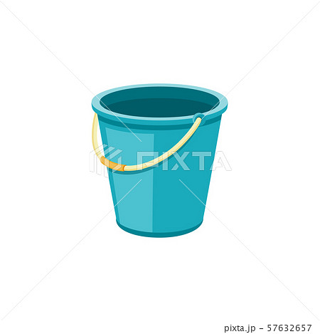 Empty blue bucket vector illustration, isolated plastic liquid container 57632657