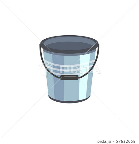 Metal aluminum or enamel bucket cartoon vector flat illustration icon isolated. 57632658