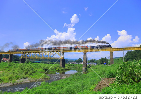 磐越西線 一ノ戸鉄橋を走るC57 磐越西線 一ノ戸鉄橋を走るC57 57632723
