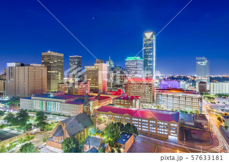 Oklahoma City, Oklahoma, USA at twilight 57633181