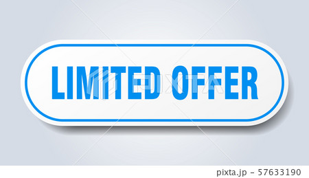 limited offer sign. limited offer rounded blue 57633190