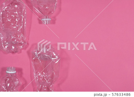 Plastic bottles isolated on pink background. 57633486