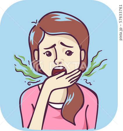Teen Girl Symptom Bad Breath Illustration 57633761