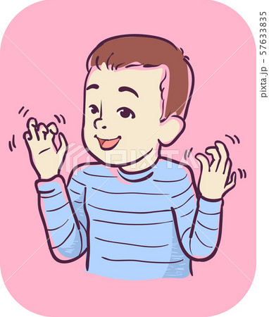 Kid Boy Symptom Hands Stimming Illustration 57633835