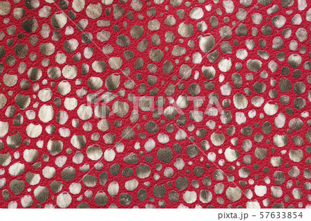 Texture of genuine leather with mosaic pattern surface. Red color. For background , backdrop 57633854