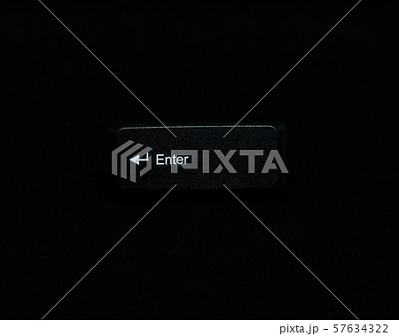 Black keyboard Enter button isolated on black 57634322