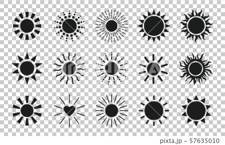 太陽のアイコンセットのイラスト素材