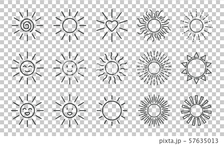 太陽のアイコンセットのイラスト素材 太陽のアイコンセットのイラスト素材
