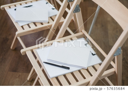 art school blank mockup paper sketchboards chairs art school blank mockup paper sketchboards chairs 57635684