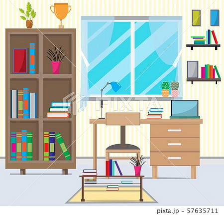 The Living Room With Furniture There Are Many のイラスト素材