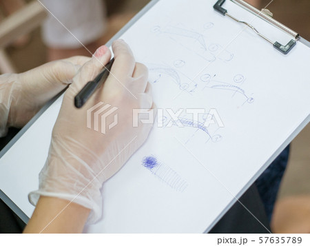 modern microblading technique sketching eyebrows 57635789