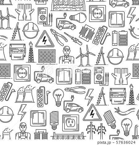 Electric power, electricity seamless pattern Electric power, electricity seamless pattern 57636024