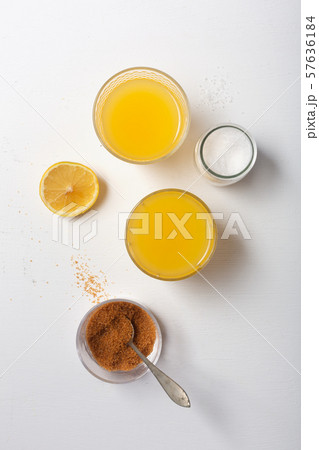 Homemade Isotonic Energy Drink and Ingredients. 57636184