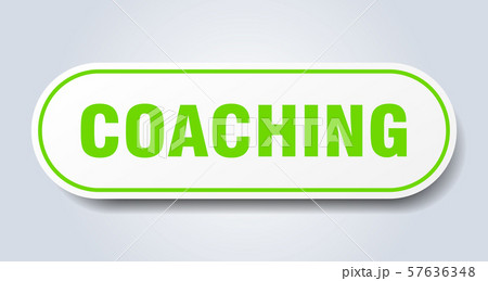 coaching sign. coaching rounded green sticker. 57636348