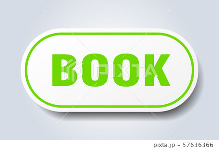 book sign. book rounded green sticker. book 57636366