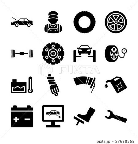 car service solid icons 57638568